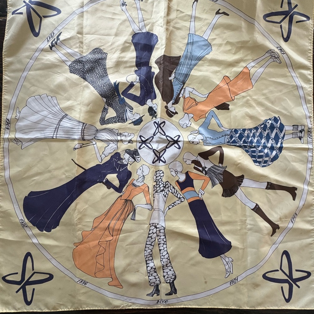 Vintage 1970's Ben Goodman Decades of Style Square Scarf